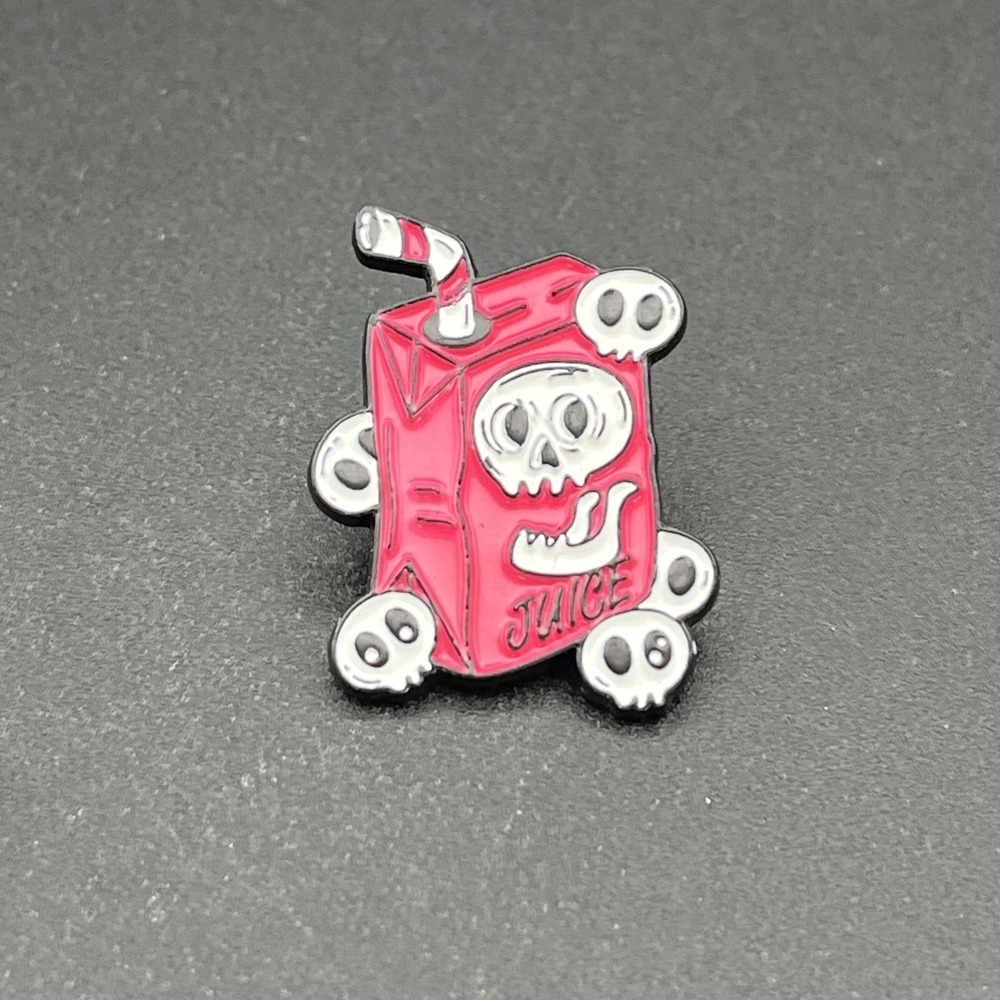 Death Juice Box Skulls Lapel Hat Pin